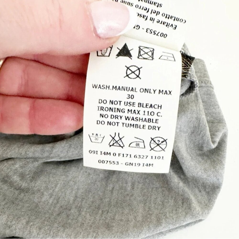 NWT Iceberg long sleeve turtleneck shirt size Large grey with black logo print - Picture 7 of 11